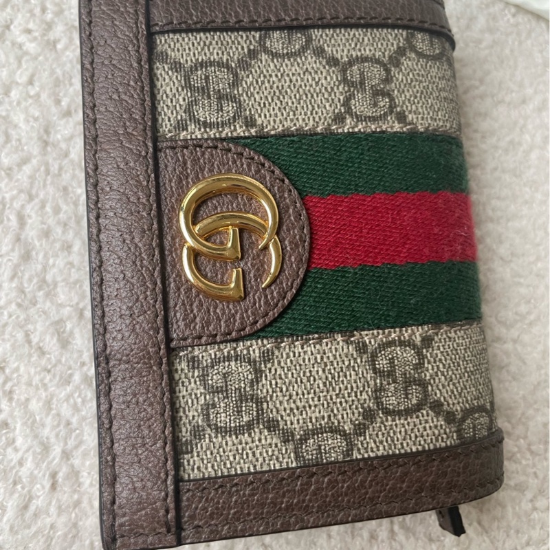 99新 GUCCI古馳 Ophidia老花Logo錢包卡包 尺寸11×8×3-7