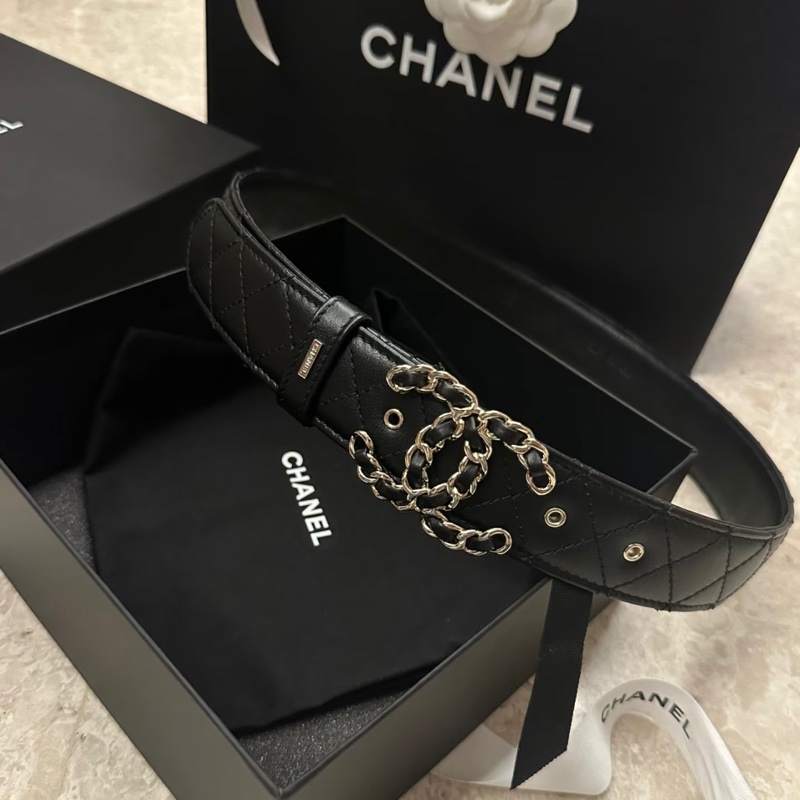 CHANEL菱格紋 牛皮皮帶 女款 Jennie 同款-0