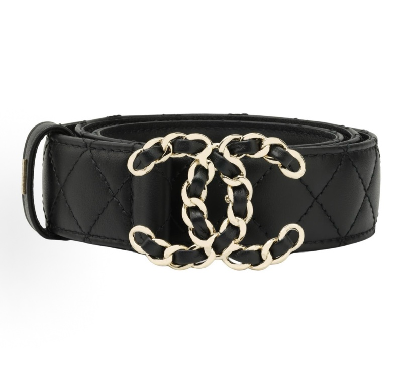 CHANEL菱格紋 牛皮皮帶 女款 Jennie 同款-5