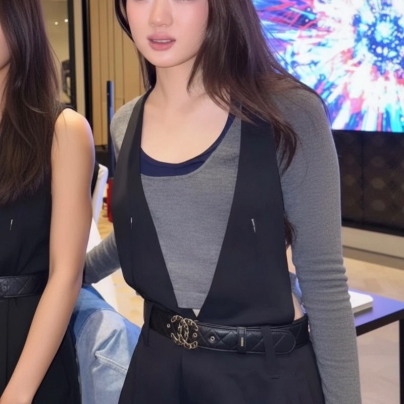 CHANEL菱格紋 牛皮皮帶 女款 Jennie 同款-7