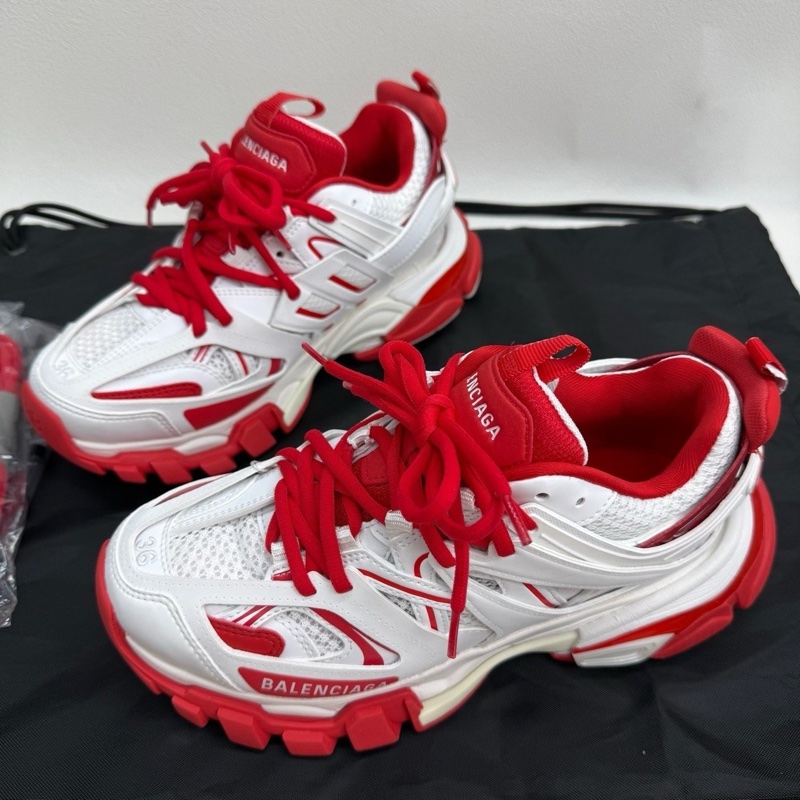 閒置未使用Balenciaga巴黎世家 Track 老爹鞋白紅色 36碼-1