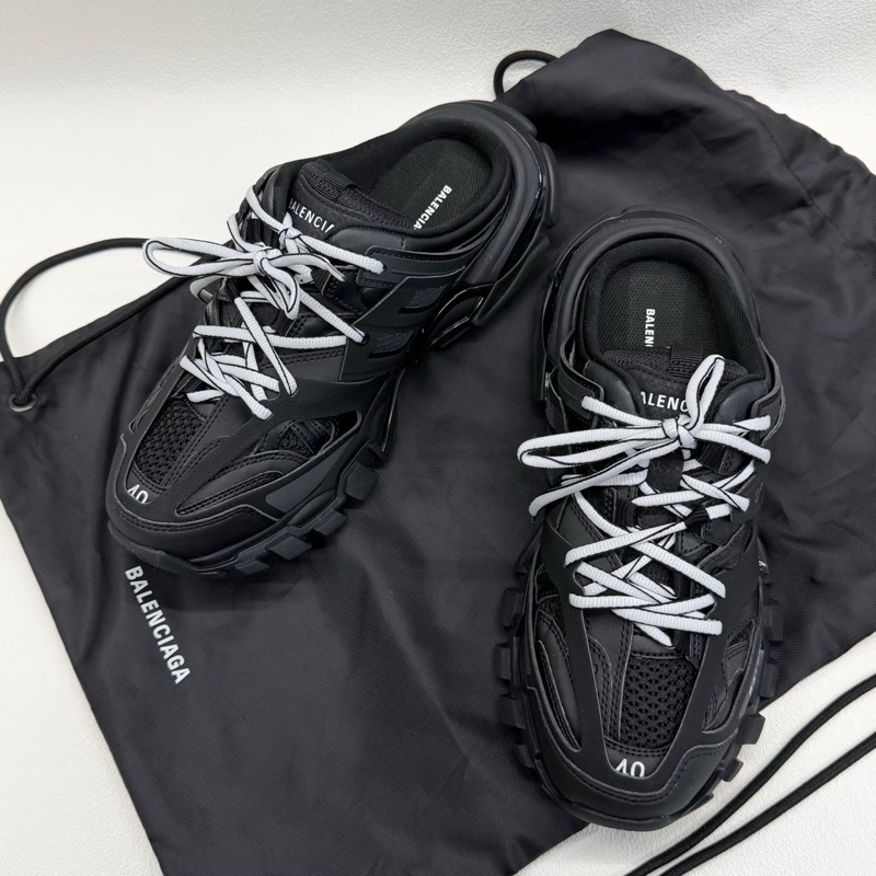 Balenciaga巴黎世家 Track 包頭厚底男款黑白 半拖 40碼-1