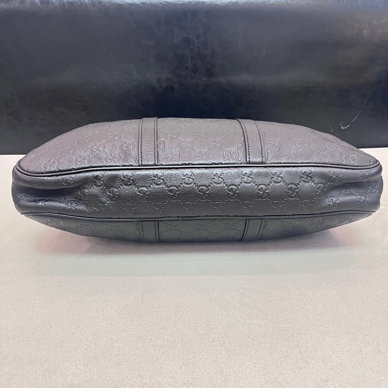 Gucci古馳專櫃正品老花壓紋牛皮公文包 無肩帶 邊緣邊角完好無損-4
