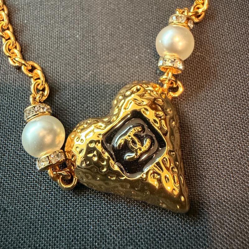 CHANEL 愛心珍珠項鍊 【超低價】.ᐟ.ᐟ-2