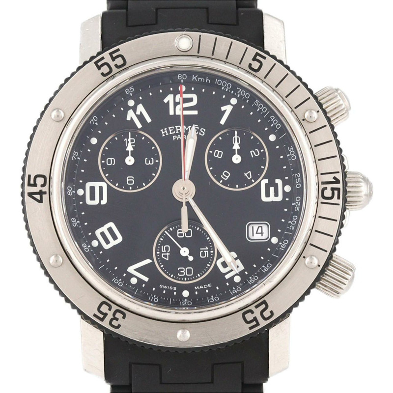 愛馬仕 Clipper Diver 潛水計時表 CL2.915 不鏽鋼 x 橡膠石英錶-0