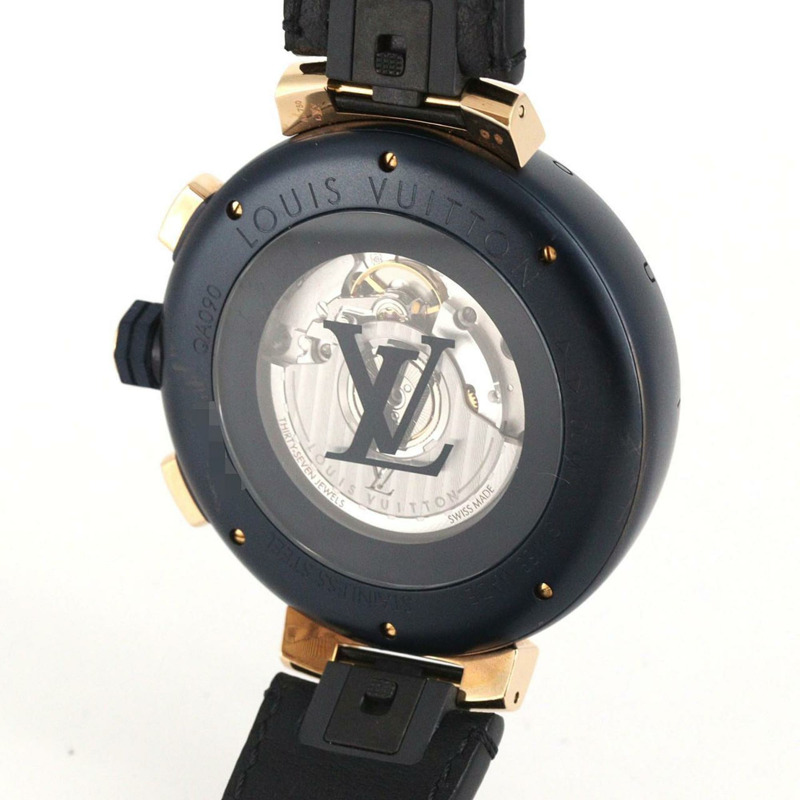 路易威登 Tambour 計時碼 Damier Cobalt QA090 SSxPG 自動腕錶-3