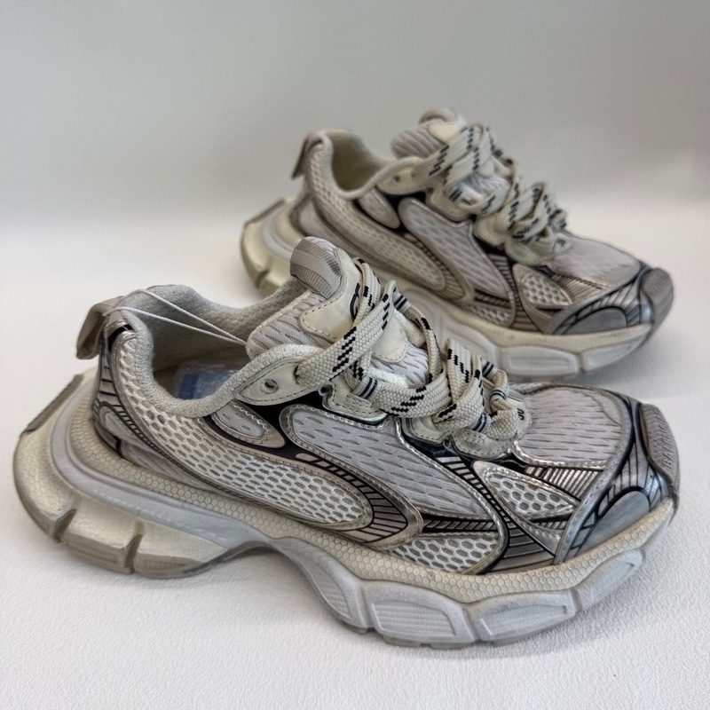 Balenciaga巴黎世家 3XL 網布皮革 老爹鞋 香檳色 36碼-2