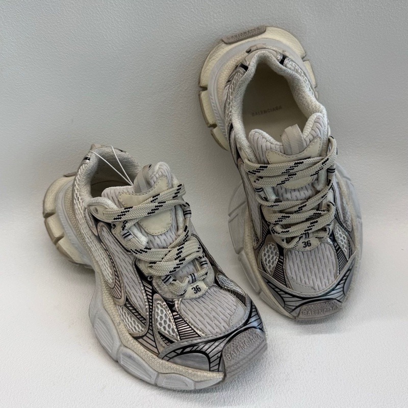 Balenciaga巴黎世家 3XL 網布皮革 老爹鞋 香檳色 36碼-6