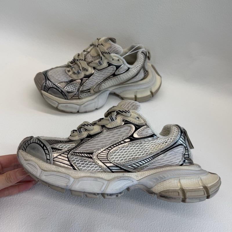 Balenciaga巴黎世家 3XL 網布皮革 老爹鞋 香檳色 36碼-7