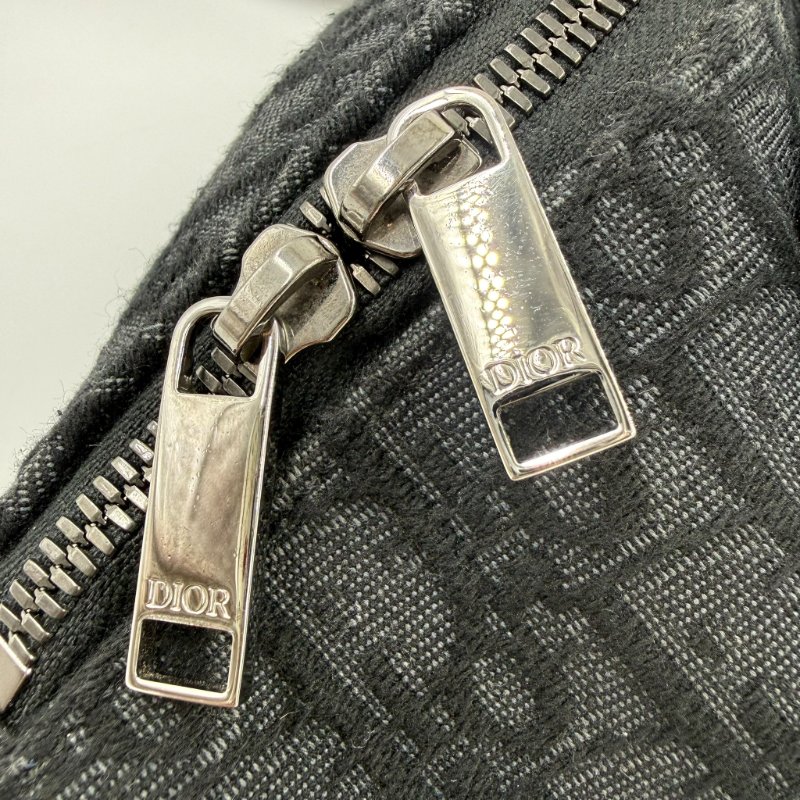 CHRISTIAN DIOR - 黑色牛皮緹花Saddle腰包-11