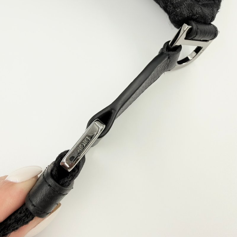 CHRISTIAN DIOR - 黑色牛皮緹花Saddle腰包-20