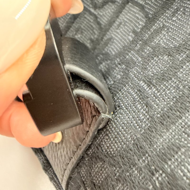 CHRISTIAN DIOR - 黑色牛皮緹花Saddle腰包-25