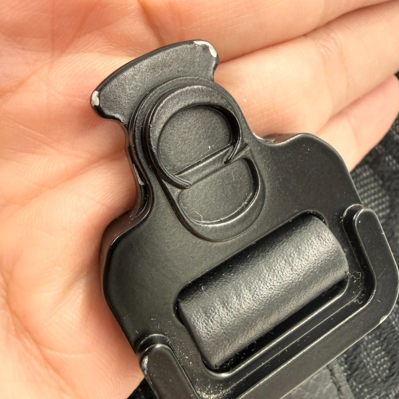 CHRISTIAN DIOR - 黑色牛皮緹花Saddle腰包-31