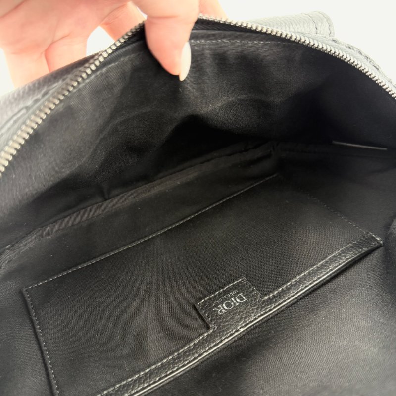 CHRISTIAN DIOR - 黑色牛皮緹花Saddle腰包-34