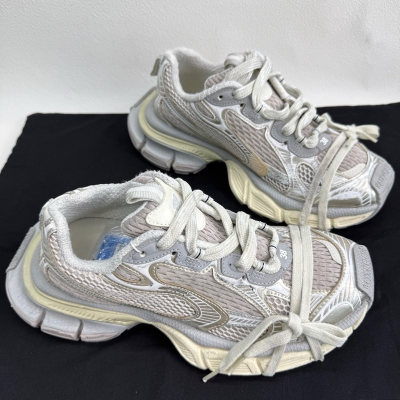 Balenciaga巴黎世家 3XL 做舊 低幫老爹鞋 淺米色38碼-2
