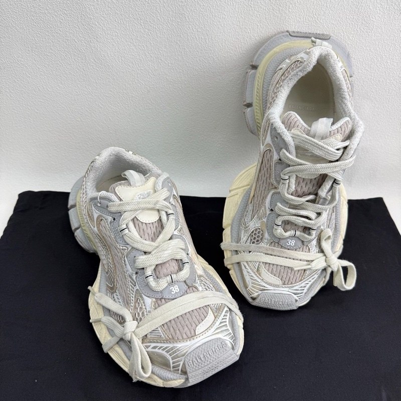 Balenciaga巴黎世家 3XL 做舊 低幫老爹鞋 淺米色38碼-6