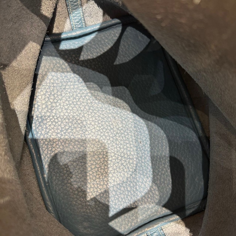 Hermes 愛馬仕 picotin22 菜籃子 藍色,銀扣,手提包 框H刻 TC皮-4