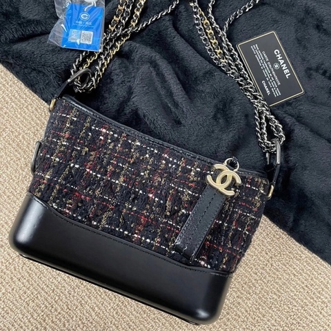 「JL精品代購」98新 Chanel香奈兒 Gabrielle 編織款小號流浪包