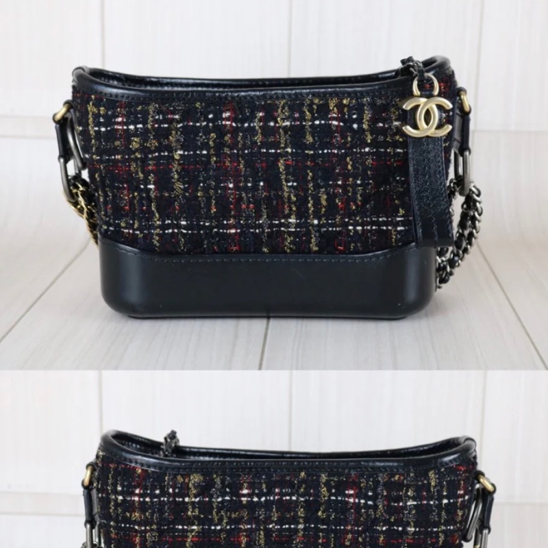 「JL精品代購」98新 Chanel香奈兒 Gabrielle 編織款小號流浪包-3