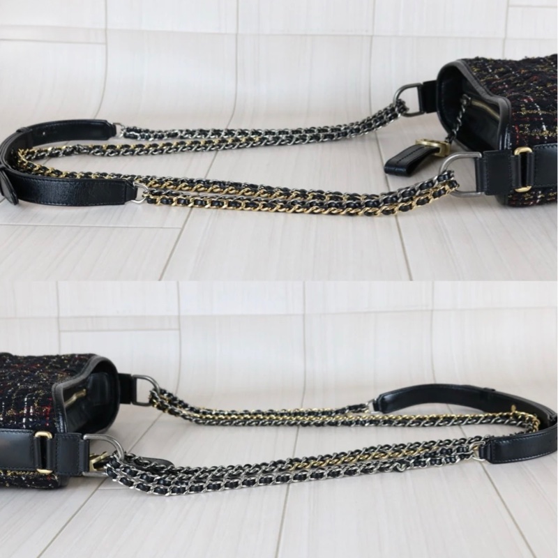 「JL精品代購」98新 Chanel香奈兒 Gabrielle 編織款小號流浪包-11