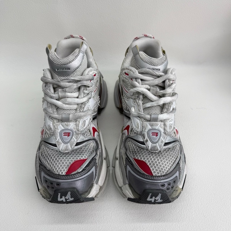 Balenciaga巴黎世家 Runner 2.0圓頭系帶厚底 銀色 41碼-1