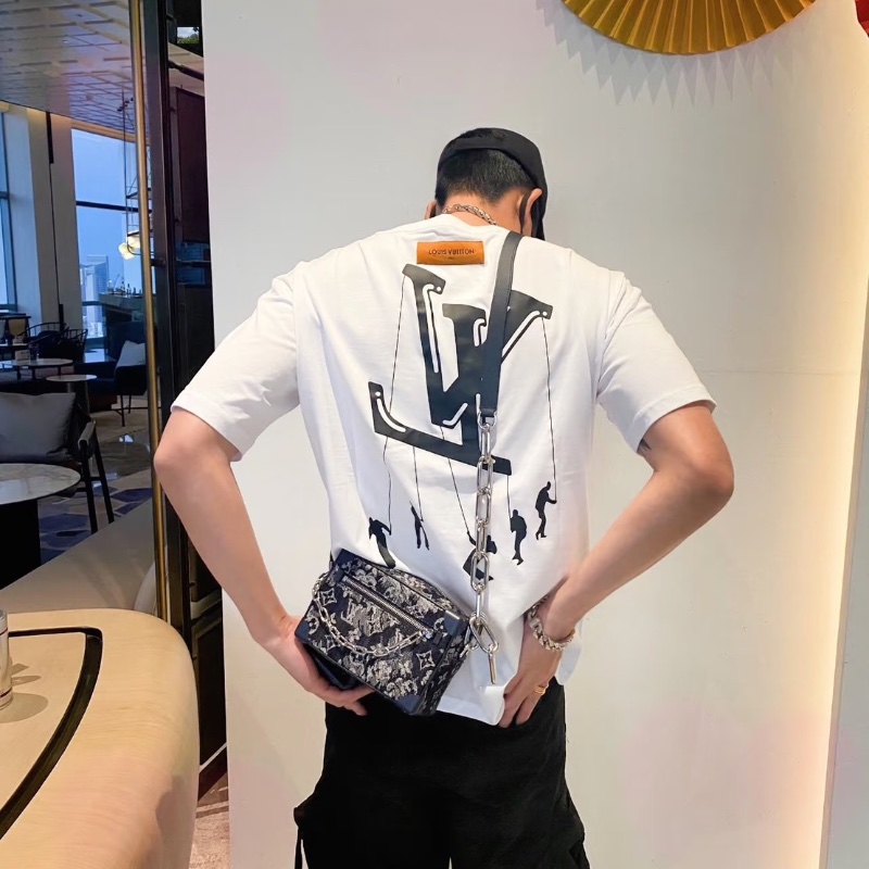 LV Soft Trunk限量秀款 浮雕刺繡牛仔丹寧軟盒子 牛仔藍配色18*12*7.5 98新配件塵袋-1