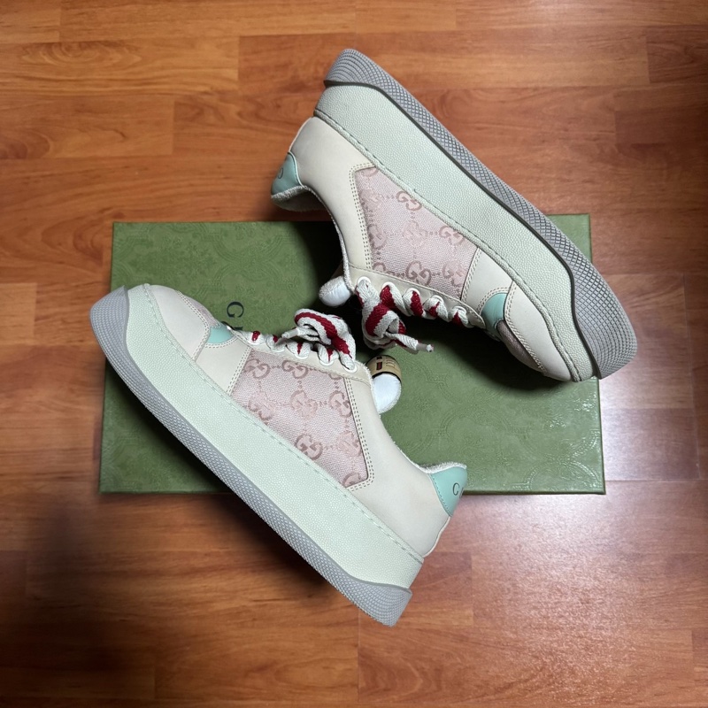 GUCCI小胖丁古馳Screene 髒髒鞋 粉米色 37碼-8