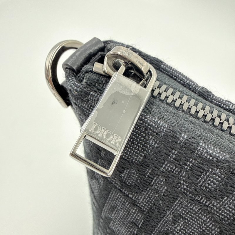 CHRISTIAN DIOR - 黑色牛皮銀釦緹花Weekender 25 包-13