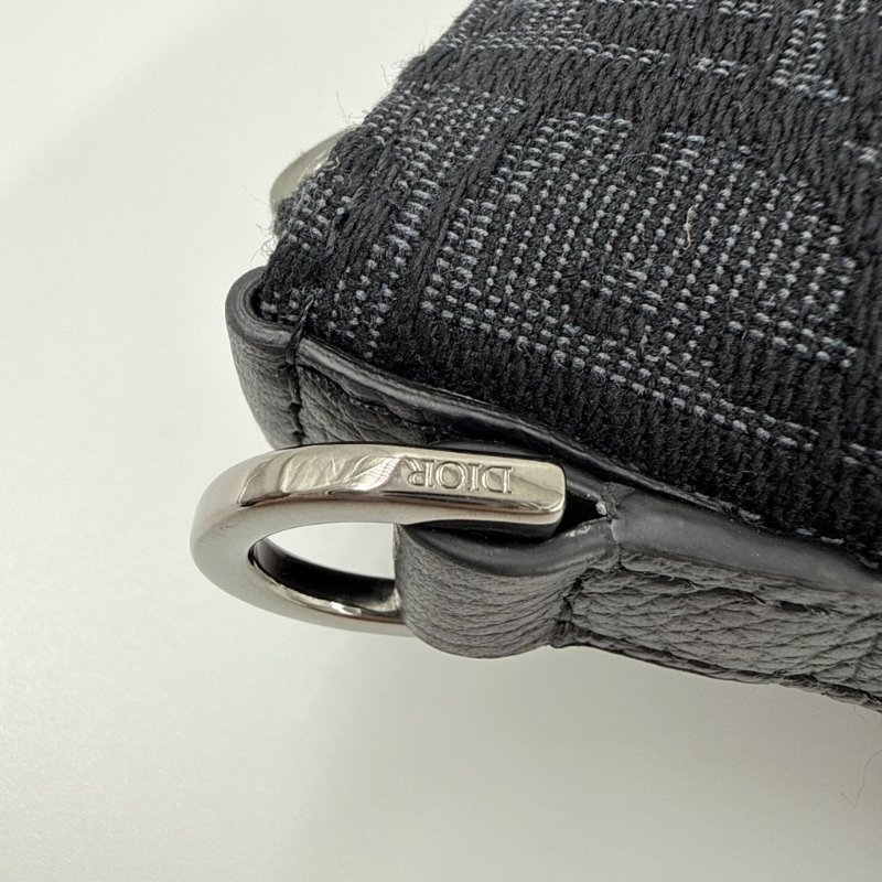 CHRISTIAN DIOR - 黑色牛皮銀釦緹花Weekender 25 包-14