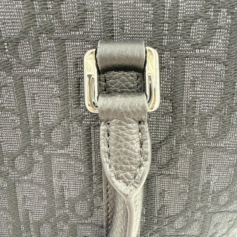 CHRISTIAN DIOR - 黑色牛皮銀釦緹花Weekender 25 包-17