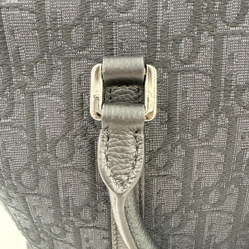 CHRISTIAN DIOR - 黑色牛皮銀釦緹花Weekender 25 包-18