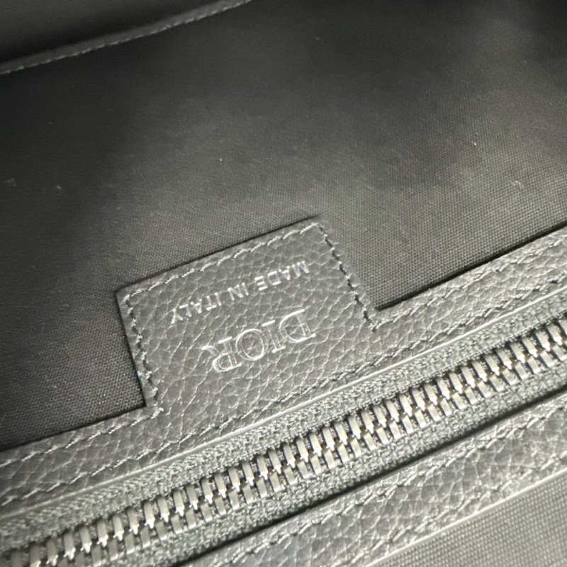 CHRISTIAN DIOR - 黑色牛皮銀釦緹花Weekender 25 包-28