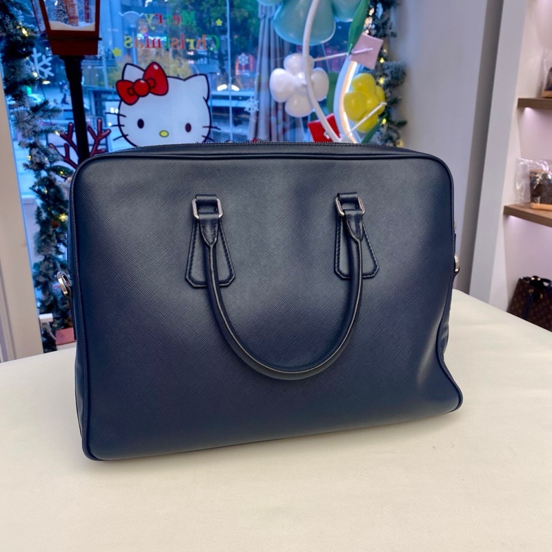 PRADA/普拉達 手提公文包 商務 皮革 尺寸：36*26*6 附件：無-1