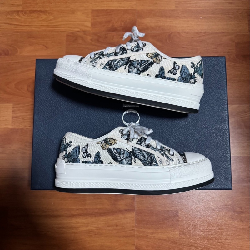 Dior迪奧蝴蝶刺繡低幫板鞋 Walk'n'Dior藍白色 37.5碼-1