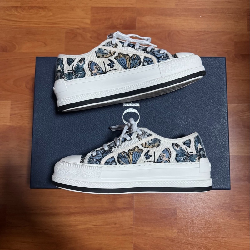 Dior迪奧蝴蝶刺繡低幫板鞋 Walk'n'Dior藍白色 37.5碼-2