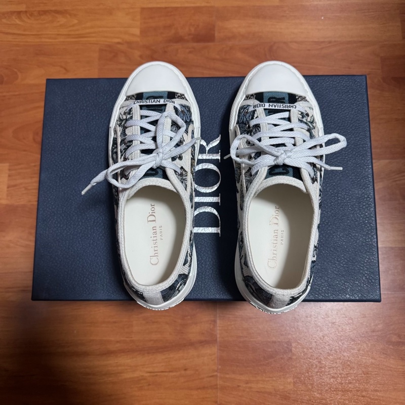Dior迪奧蝴蝶刺繡低幫板鞋 Walk'n'Dior藍白色 37.5碼-4