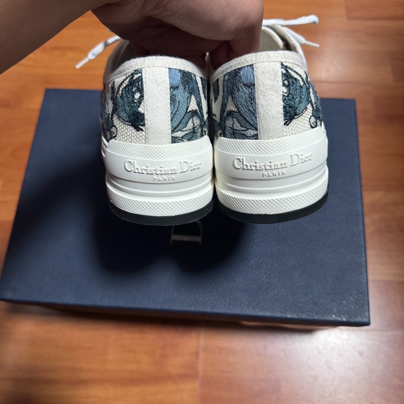 Dior迪奧蝴蝶刺繡低幫板鞋 Walk'n'Dior藍白色 37.5碼-5