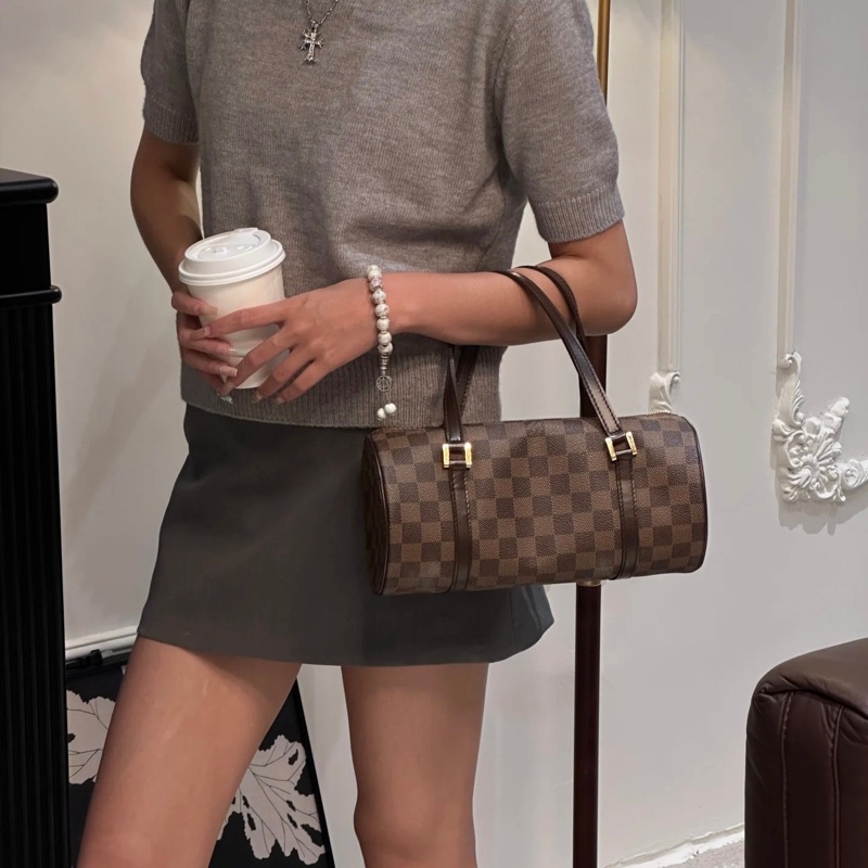 Lv路易威登 棋盤格巴比龍 圓筒包 經典手提包 尺寸：27*13 附件：無-5