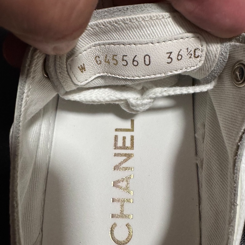 Chanel徽標大頭鞋香奈兒小白鞋 厚底松糕鞋 白色 36.5碼-5