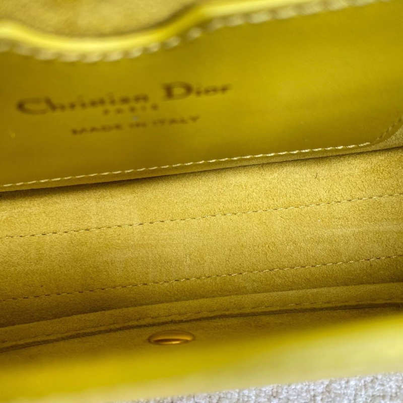 Dior Bobby新月包小號 黃色金扣 牛皮21*12*5 98新配件肩帶 塵袋-2