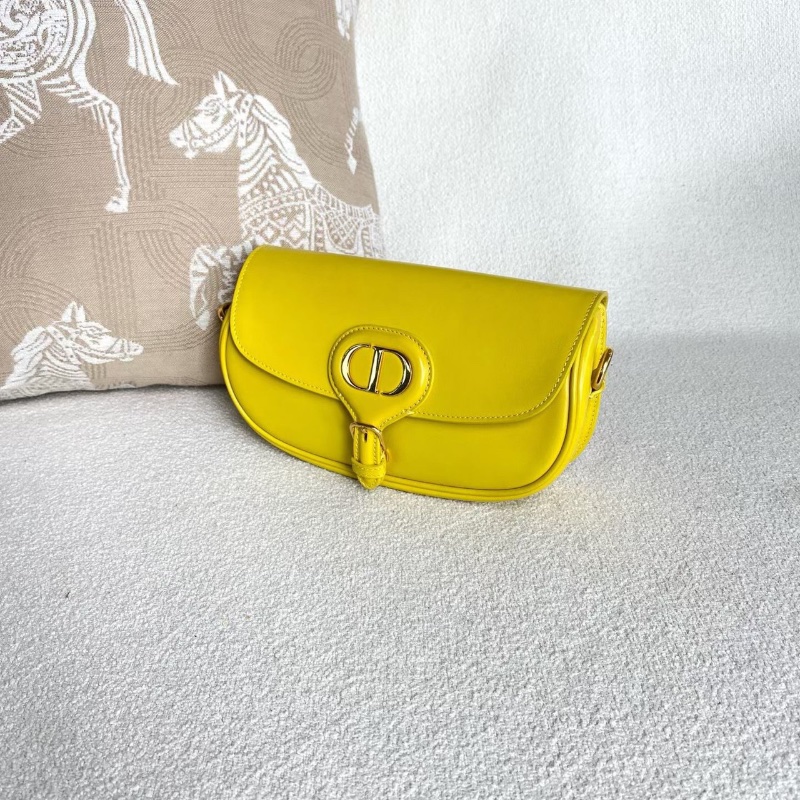 Dior Bobby新月包小號 黃色金扣 牛皮21*12*5 98新配件肩帶 塵袋-3