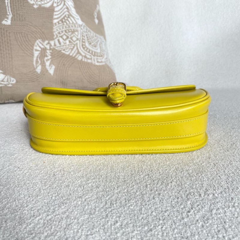 Dior Bobby新月包小號 黃色金扣 牛皮21*12*5 98新配件肩帶 塵袋-4