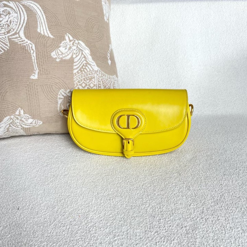 Dior Bobby新月包小號 黃色金扣 牛皮21*12*5 98新配件肩帶 塵袋-5