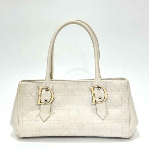 Christian Dior White Leather Handbag