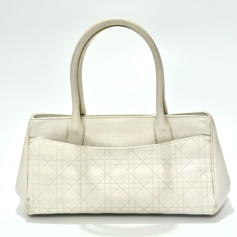 Christian Dior White Leather Handbag-3