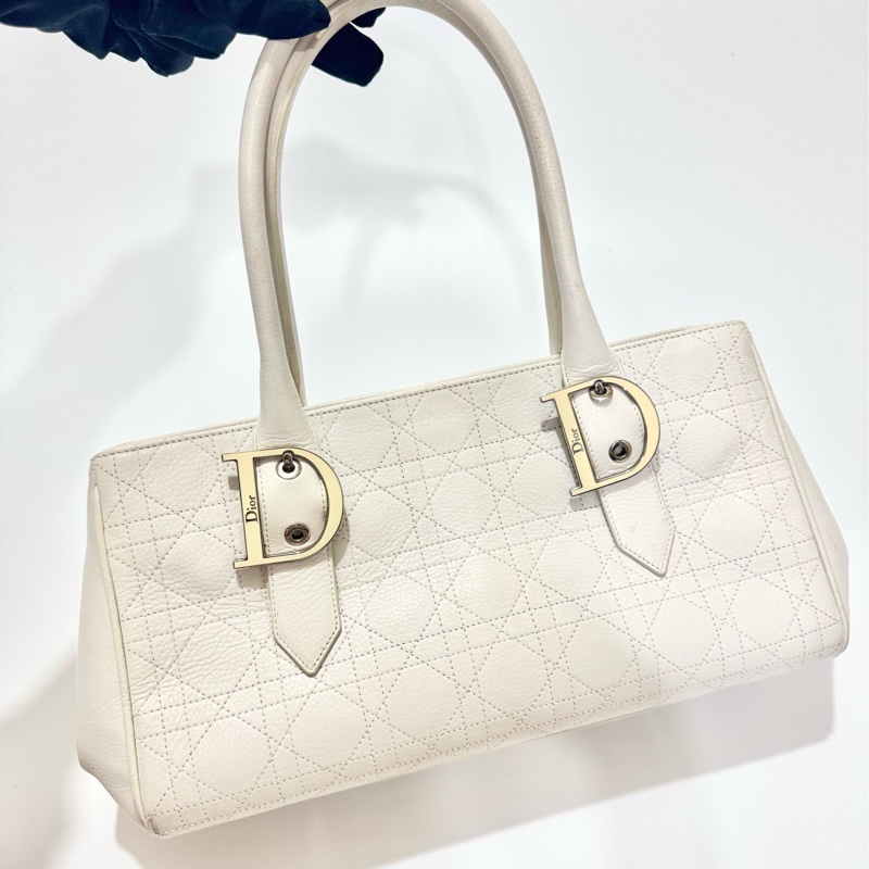 Christian Dior White Leather Handbag-6