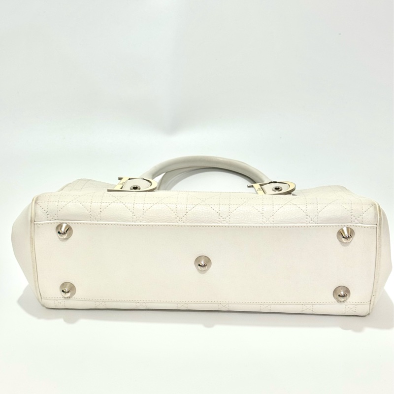 Christian Dior White Leather Handbag-11