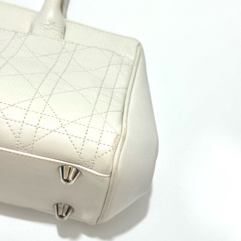 Christian Dior White Leather Handbag-16