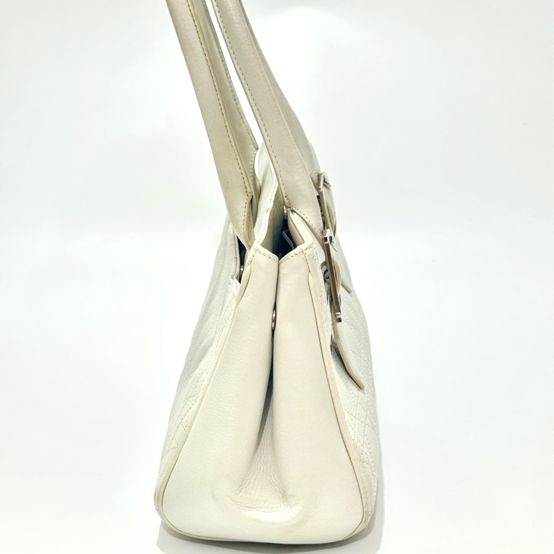 Christian Dior White Leather Handbag-17