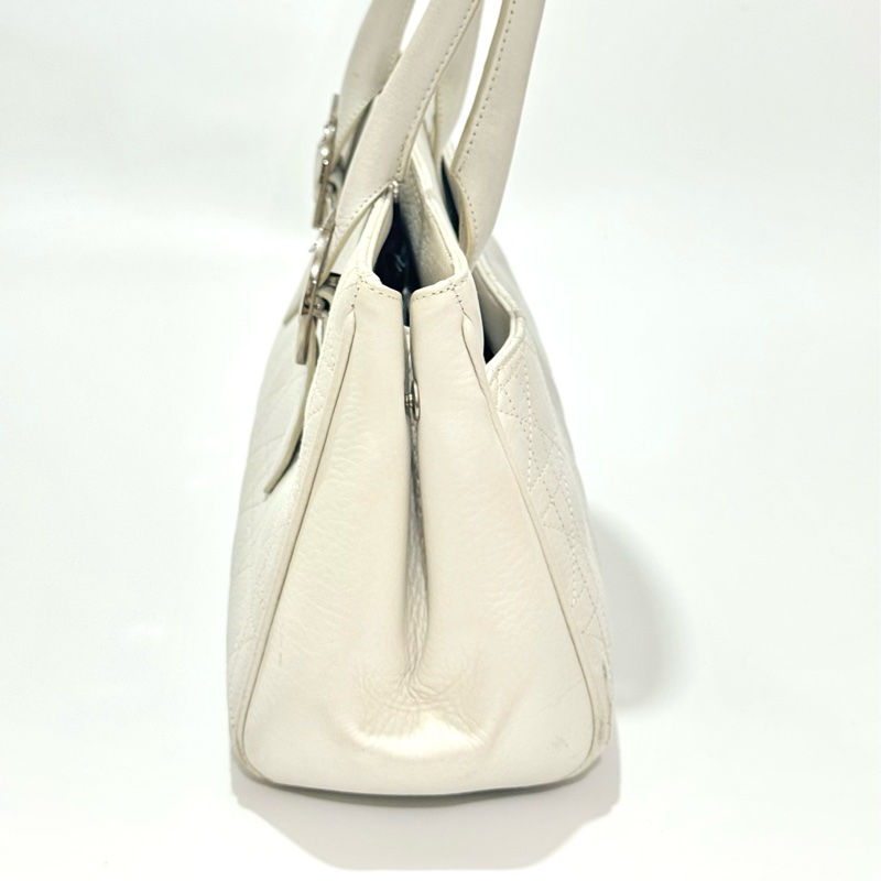 Christian Dior White Leather Handbag-18